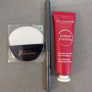 Clarins lot - Eye Pencil In Smoke Wood, Poreless Face Primer
